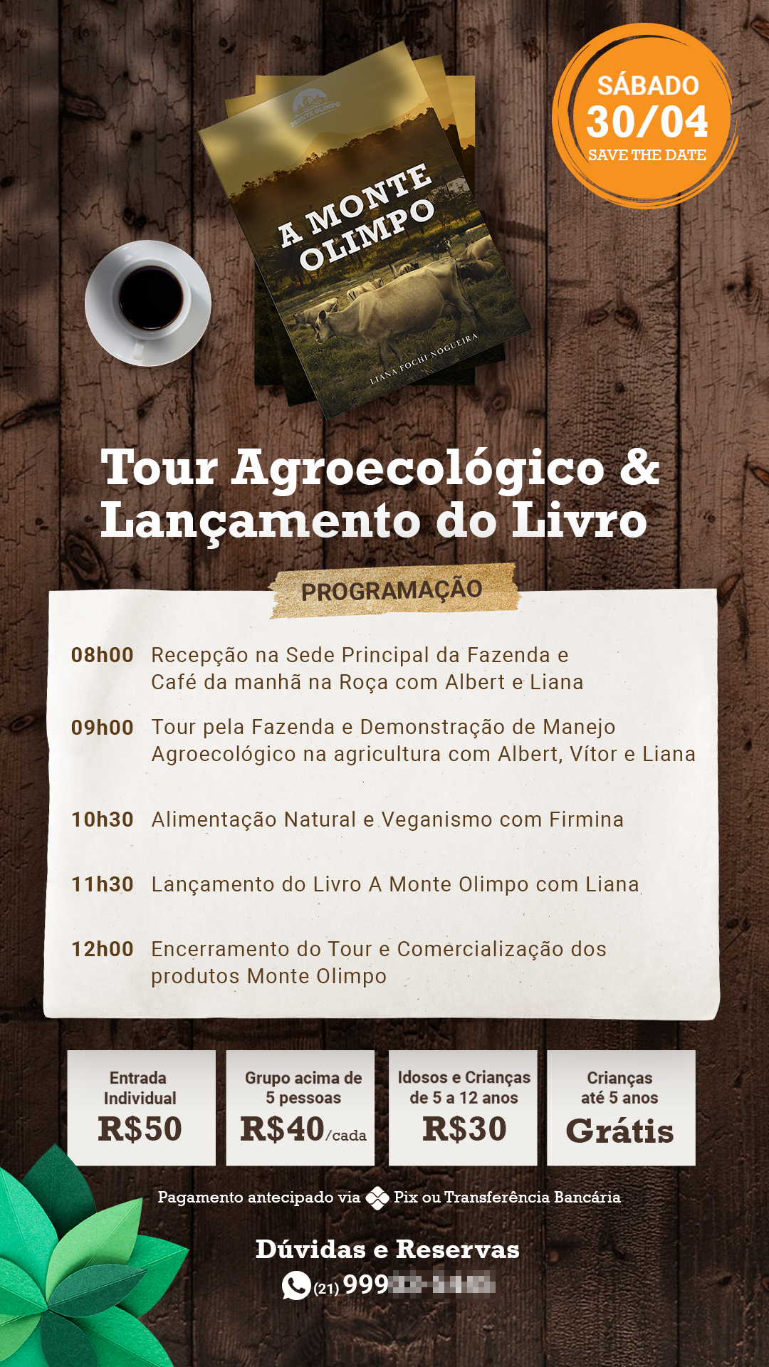 Stories Divulgação Lançamento do Livro e Tour Agroecologico Monte Olimpo